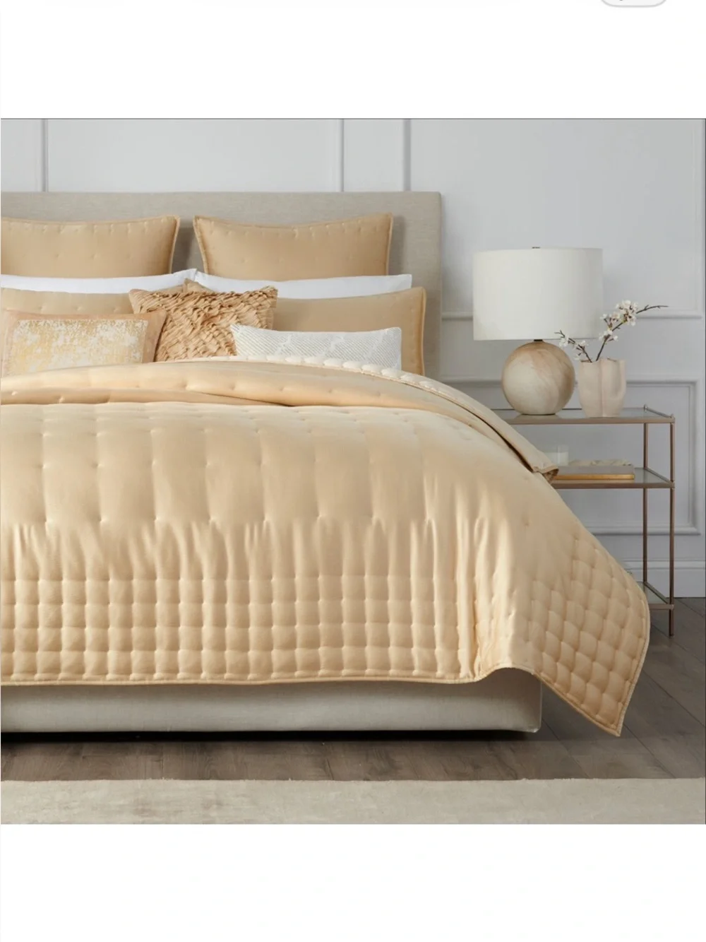NWOT Donna Karan Home Hammered Silk Blend Quilt & Shams 5 Pc Set